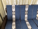 老式实木沙发垫子带靠背雪尼尔木头椅三人座加厚海绵坐垫 蓝色 50cm*50cm 单人位 高60cm 实拍图
