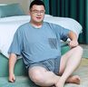 浪莎睡衣男薄款冰丝螺纹圆领大码宽松无痕休闲短袖短裤套装家居服 实拍图