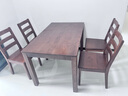 源氏木语实木餐桌家用小户型橡木饭桌北欧餐桌椅组合餐厅家具桌子 胡桃色1.3米一桌四椅H28S04 实拍图