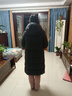 艾莱依鹅绒服女款U型枕长款连帽加厚保暖冬外套 炭黑M 实拍图