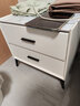 轻奢岩板床头柜卧室床头柜简约现代主卧家用储物收纳柜整装床边柜 米白色（双抽）48cm高 50cm宽*40cm厚 实拍图