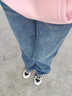 UKMR水泥灰阔腿牛仔裤女潮流百搭新款高腰宽松拖地窄版直筒拖地长裤女 复古蓝-后标款【高品质】 常规 M 【建议94-105斤】 实拍图