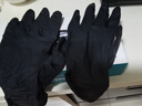 稳健一次性食品用丁腈手套 中号(M)黑色厨房专用橡胶防水洗碗100只/盒 实拍图
