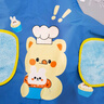 Babyprints围裙儿童罩衣宝宝绘画衣吃饭厨房套装防水防脏带袖套可擦手蓝小熊 实拍图