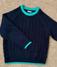 巴拉巴拉童装儿童毛衫男童女童2025新款冬装圆领毛衣亲子装撞色学院风上衣 蓝绿色调 175 成人可穿 实拍图