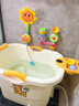 奔麦婴儿洗澡盆儿童洗澡桶圆形宝宝泡澡桶浴桶可坐加厚塑料沐浴盆家用 加大号【感温款+玩具花洒】米 实拍图