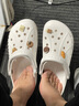 卡骆驰（CROCS）洞洞鞋贝雅男鞋女鞋轻便耐磨一脚蹬拖鞋休闲鞋|10126 白-100 40 (250mm) 实拍图