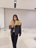 粟茝皮毛一体外套女真皮皮大衣羽绒服短款2025冬季新款进口绵羊皮鹅绒 棕栗色 S 晒单实拍图