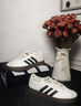 adidas「T头鞋」VL COURT复古休闲板鞋德训鞋男女阿迪达斯轻运动 汉玉白/黑色/树脂黄   40 实拍图