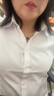 职业装蓝色长袖衬衫女长袖2025春夏季正装工装工作服商务衬衣上衣 6212-1白色V领 L 推荐100-110斤 实拍图