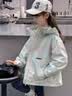 茨语童装女童外套春秋款2026新款洋气儿童时髦连帽冲锋衣中大童休闲 8867浅绿色 120 实拍图