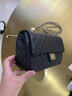 HR赫莲娜女包时尚斜挎包小香风经典百搭菱格链条包单肩包包生日礼物 黑色【大号】 实拍图