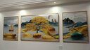 Sixpoetry 客厅装饰画现代简约沙发背景墙壁画轻奢三联晶瓷画大气高档挂画 福禄纳财（铝合金外框） 晶瓷画左右60*80+中间120*80亮面 实拍图