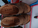 老人头男鞋夏季新品凉鞋真皮柔软休闲沙滩鞋男厚底防滑中年凉拖鞋特大码 卡其色 38 实拍图