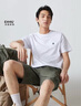 杰克·琼斯（JACK&JONES）25年男装T恤男夏季T恤舒适男士短袖凉感多色上衣纯色水洗不易走形 A06白色 XS 165 实拍图