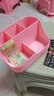 桌面可爱五格笔筒少女心ins高颜值宿舍杂物多功能卡通文具收纳盒 五格收纳盒1个装【少女粉】 实拍图