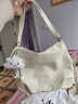 天丂时尚单肩包女旅行双肩包2025新款潮大容量多用斜挎水桶包背包 通勤托特包【白色包+挂件】 实拍图