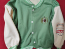 儿童秋冬季新款加绒加厚棒球服外套男女童时尚百搭上衣宝宝洋气装 绿色 130码（建议身高115-125cm) 实拍图