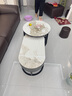 森生林岩板茶几客厅小户型简约轻奢椭圆形可伸缩茶桌 C14-1黑架灰箱 香奈白+香奈白 100cm椭圆茶几+70cm小圆边几 实拍图