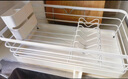 帅仕厨房碗碟置物架304不锈钢碗架沥水架碗碟收纳架碗篮筷子筒台面 【奶白标准款】碗碟沥水架 实拍图