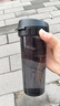 特百惠（Tupperware） 茶韵男女学生办公运动大容量带滤隔茶杯夏季塑料水杯子 轻盈酷炫黑380ml1个 实拍图