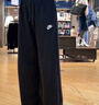 耐克女子中腰阔腿运动裤春季薄绒针织休闲刺绣NIKE CLUB FB2728 010黑/白 XL 实拍图