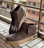 花花公子鞋子男鞋2025新款高帮秋冬季加绒休闲复古厚底增高皮鞋潮马丁靴男 棕色 41 实拍图