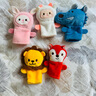伯恩宝贝幼儿园故事教具宝宝手偶玩具儿童布偶动物手指玩偶婴儿手指偶玩偶 狮狼羊兔狐狸（5个手指偶） 实拍图