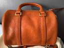 裘真枕头包女复古小众单肩手提斜挎女包植鞣头层牛皮包迷你号 焦糖色-迷你号 实拍图