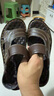 稻草人头层牛皮沙滩凉鞋男士透气套脚拖休闲 棕色 40  实拍图