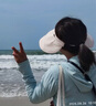 蕉下（beneunder）遮阳帽女防晒帽子太阳帽黑胶空顶帽防紫外线夏季蛋卷收纳便携粉 实拍图