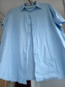 左斯客夏季男士口袋短袖亚麻衬衫男休闲棉麻薄款半袖衬衣开衫上衣 无口袋 浅蓝色 M86 XL 实拍图