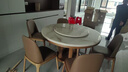 采薇 大理石餐桌家用餐桌椅组合实木白蜡木大圆桌现代简约圆形饭桌 1.35米餐桌(带转盘)+6张餐椅 实拍图