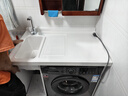 蜂窝铝洗衣柜阳台一体台盆洗衣池槽洗衣机柜滚筒伴侣柜浴室柜定制 95CM左盆 奶油白 送冷热水龙头 实拍图