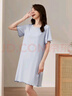 顶瓜瓜睡裙女纯棉春夏舒适短袖可外穿睡衣家居服女23337 卷舒蓝 175  实拍图