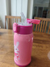 cuipo儿童保温杯316不锈钢吸管宝宝水杯男女小学生杯子幼儿园儿童水瓶 粉色兔子【316不锈钢单盖款】 600ml 实拍图
