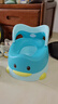 世纪宝贝（babyhood）儿童马桶坐便器 男女宝宝卡通小马桶 稳固大靠背114淘气鸭 天蓝 实拍图