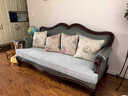 一具一家美式沙发三人位实木加布艺真皮头层牛皮123复古简美乡村客厅家具 博主同款真皮+雪尼尔布艺坐垫 三人位 实拍图