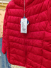 鸭鸭（YAYA）佟丽娅同款秋冬轻薄羽绒服女冬装短款鸭绒轻型薄款女士保暖外套K 中国红色 3XL (180) 实拍图
