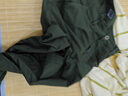 马登工装绗线格纹肌理双膝裤微皱双层拼接束脚裤宽松直筒休闲长裤子男 军绿色 【尺码偏大/建议拍小一码】 32 实拍图