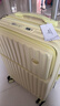 袋鼠多功能行李箱前置开口大容量旅行箱万向轮拉杆箱学生结实耐用皮箱 柠檬黄【前开口+多功能】 20英寸 【可登机短途】 实拍图