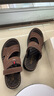 蜻蜓牌夏季皮凉鞋男士真皮休闲凉拖两穿大码防水软底户外穿开车沙滩鞋男 深棕色 运动鞋码，脚宽胖选大一码 40 实拍图