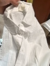 多妙屋女童白衬衫春秋儿童衬衣纯棉小学生校服大童上衣 3673白色  140 实拍图