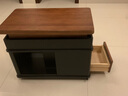 和暄实木可移动茶几家用折叠升降可储物边柜多功能带轮沙发边几小推车 乐成【胡+黑色】 实拍图