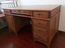 皇印 红木家具非洲花梨（学名：刺猬紫檀）书桌电脑台办公桌子学生实木书桌2503 电脑桌组合（原木色） 实拍图