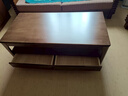 思顾园实木茶几客厅家用大小户型简约现代欧式茶水柜岩板双层带抽屉茶桌 新款四抽胡桃色120x60x45cm 自行安装 实拍图