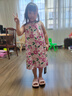 ASK JUNIOR女童连衣裙2025夏小童大花满印儿童吊带公主裙 花色 120 实拍图