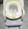 宝宝阶梯坐便器儿童坐便器三合一阶梯式马桶凳子小孩可折叠坐便器 【三合一】银月灰PU软垫款 实拍图