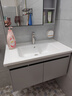 优莱可可浴室柜卫生间智能洗脸盆柜组合陶瓷一体盆洗漱台洗手盆太空铝智能 80cm莫兰迪灰 吊柜+储物镜柜 实拍图