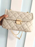CinvaiKrose【阿Sa蔡卓妍同款】包包女包2025新款斜挎包单肩包菱格链条小方包 米白【代写贺卡】 实拍图